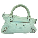 BALENCIAGA City Hand Bag Leather Green Auth mr1307-13