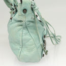 BALENCIAGA City Hand Bag Leather Green Auth mr1307-4