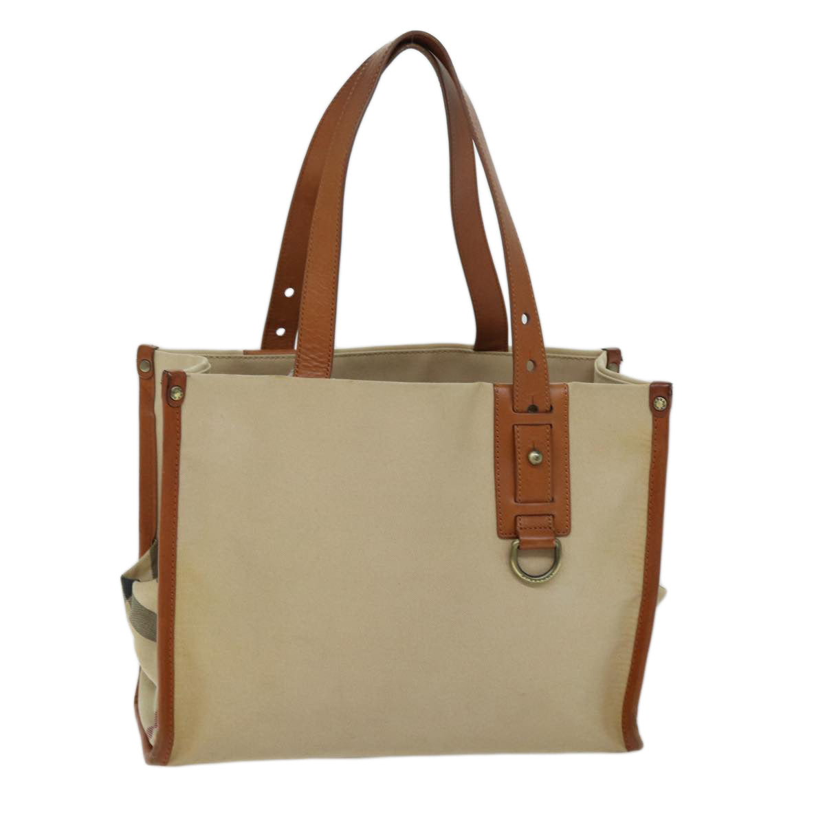 BURBERRY Tote Bag Canvas Beige Auth mr131 - 0