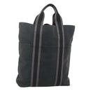 HERMES Fourre Tout Cabas Tote Bag Canvas Black Auth mr1312-1