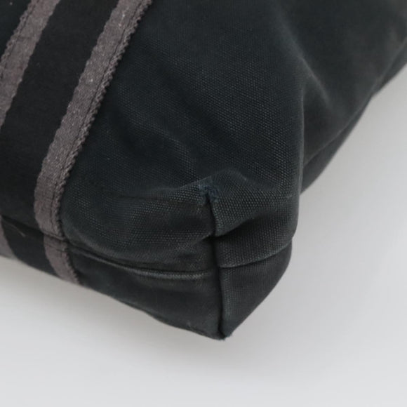 HERMES Fourre Tout Cabas Tote Bag Canvas Black Auth mr1312