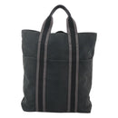 HERMES Fourre Tout Cabas Tote Bag Canvas Black Auth mr1312-2