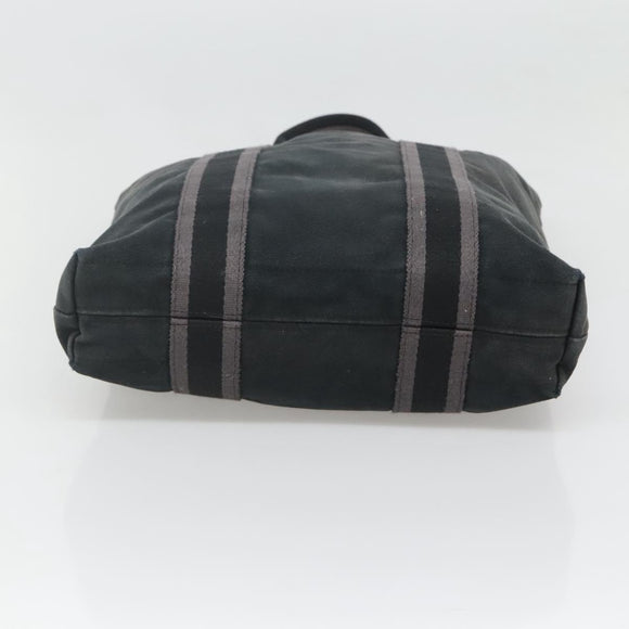 HERMES Fourre Tout Cabas Tote Bag Canvas Black Auth mr1312