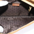 CELINE C Macadam Canvas Shoulder Bag Suede Brown Gold Auth mr1313-11