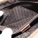 CELINE C Macadam Canvas Shoulder Bag Suede Brown Gold Auth mr1313-20