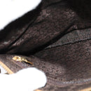 CELINE C Macadam Canvas Shoulder Bag Suede Brown Gold Auth mr1313-23