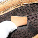 CELINE C Macadam Canvas Shoulder Bag Suede Brown Gold Auth mr1313-12