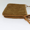 CELINE C Macadam Canvas Shoulder Bag Suede Brown Gold Auth mr1313-4