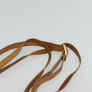 CELINE C Macadam Canvas Shoulder Bag Suede Brown Gold Auth mr1313-8