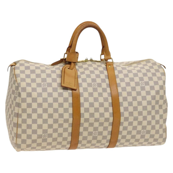 LOUIS VUITTON Damier Azur Keepall 50 Boston Bag N41430 LV Auth mr1315