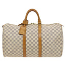 LOUIS VUITTON Damier Azur Keepall 50 Boston Bag N41430 LV Auth mr1315-13