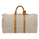 LOUIS VUITTON Damier Azur Keepall 50 Boston Bag N41430 LV Auth mr1315-2