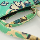 CHANEL Tote Bag Nylon Green Silver CC Auth mr1316-7