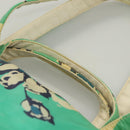 CHANEL Tote Bag Nylon Green Silver CC Auth mr1316-8