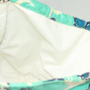 CHANEL Tote Bag Nylon Green Silver CC Auth mr1316-22