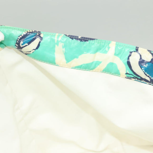 CHANEL Tote Bag Nylon Green Silver CC Auth mr1316