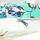 CHANEL Tote Bag Nylon Green Silver CC Auth mr1316-24