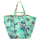 CHANEL Tote Bag Nylon Green Silver CC Auth mr1316-13