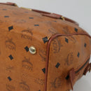 MCM Logogram Vicetos Hand Bag PVC Leather Brown Gold Auth mr1320-9