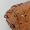 MCM Logogram Vicetos Hand Bag PVC Leather Brown Gold Auth mr1320-14