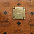 MCM Logogram Vicetos Hand Bag PVC Leather Brown Gold Auth mr1320-12