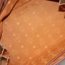 MCM Logogram Vicetos Hand Bag PVC Leather Brown Gold Auth mr1320-11