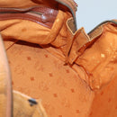 MCM Logogram Vicetos Hand Bag PVC Leather Brown Gold Auth mr1320-17