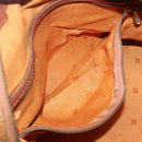 MCM Logogram Vicetos Hand Bag PVC Leather Brown Gold Auth mr1320-19