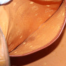 MCM Logogram Vicetos Hand Bag PVC Leather Brown Gold Auth mr1320-20