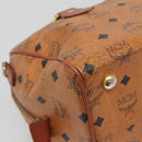 MCM Logogram Vicetos Hand Bag PVC Leather Brown Gold Auth mr1321-14