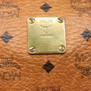 MCM Logogram Vicetos Hand Bag PVC Leather Brown Gold Auth mr1321-12
