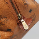 MCM Logogram Vicetos Hand Bag PVC Leather Brown Gold Auth mr1321-10