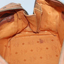 MCM Logogram Vicetos Hand Bag PVC Leather Brown Gold Auth mr1321-17