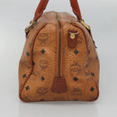 MCM Logogram Vicetos Hand Bag PVC Leather Brown Gold Auth mr1321-4