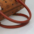MCM Logogram Vicetos Hand Bag PVC Leather Brown Gold Auth mr1321-7