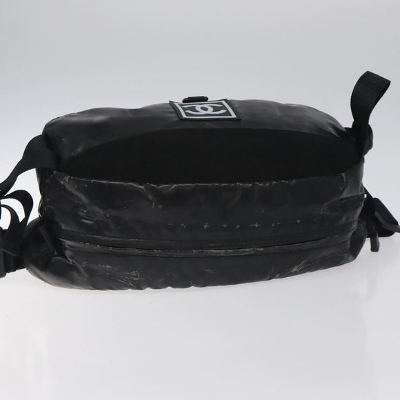 CHANEL Sports Waist Bag Nylon Black CC Auth mr1323