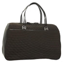 BALLY Quilted Boston Bag Nylon Black Silver Auth mr1328-1