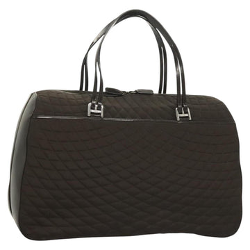 BALLY Quilted Boston Bag Nylon Black Silver Auth mr1328