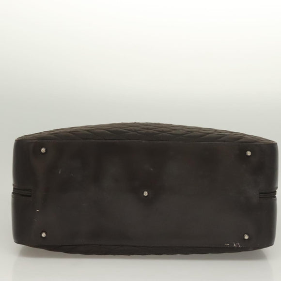 BALLY Quilted Boston Bag Nylon Black Silver Auth mr1328