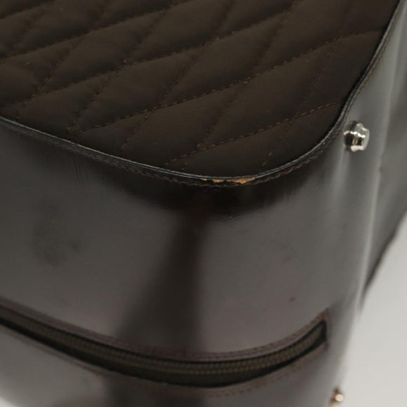 BALLY Quilted Boston Bag Nylon Black Silver Auth mr1328