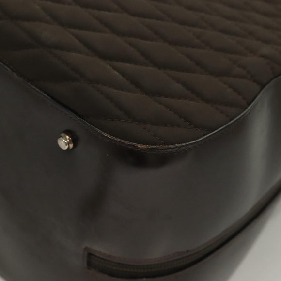 BALLY Quilted Boston Bag Nylon Black Silver Auth mr1328