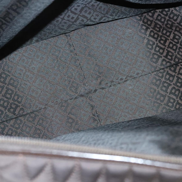 BALLY Quilted Boston Bag Nylon Black Silver Auth mr1328