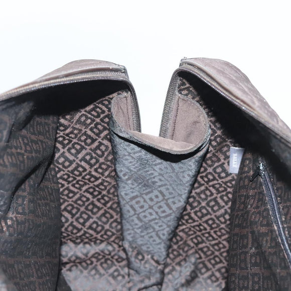 BALLY Quilted Boston Bag Nylon Black Silver Auth mr1328