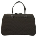 BALLY Quilted Boston Bag Nylon Black Silver Auth mr1328-13