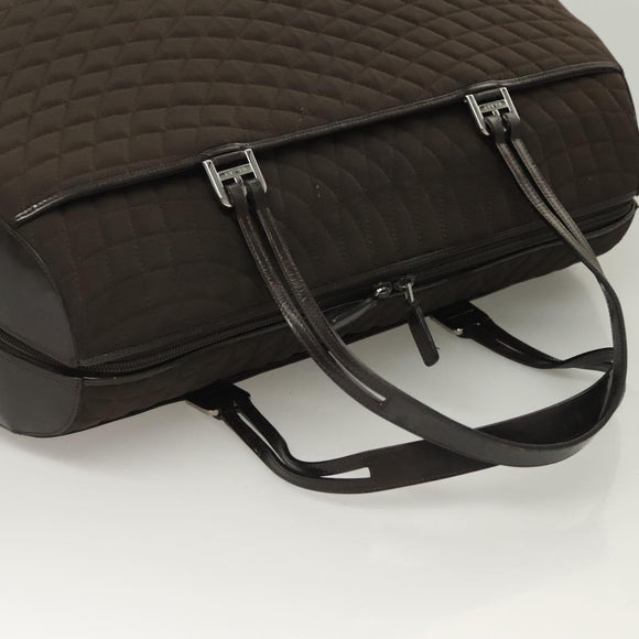 BALLY Quilted Boston Bag Nylon Black Silver Auth mr1328