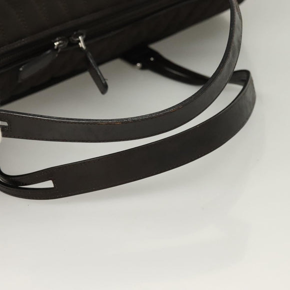 BALLY Quilted Boston Bag Nylon Black Silver Auth mr1328