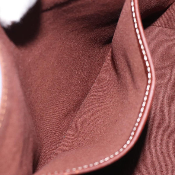 CELINE C Macadam Canvas Shoulder Bag Suede Leather Blue Gold Auth mr1329