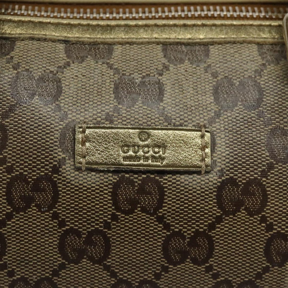 GUCCI GG Crystal Hand Bag Coated Canvas Beige Gold 193604 Auth mr1331