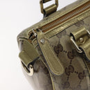 GUCCI GG Crystal Hand Bag Coated Canvas Beige Gold 193604 Auth mr1331-10