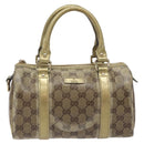 GUCCI GG Crystal Hand Bag Coated Canvas Beige Gold 193604 Auth mr1331-13